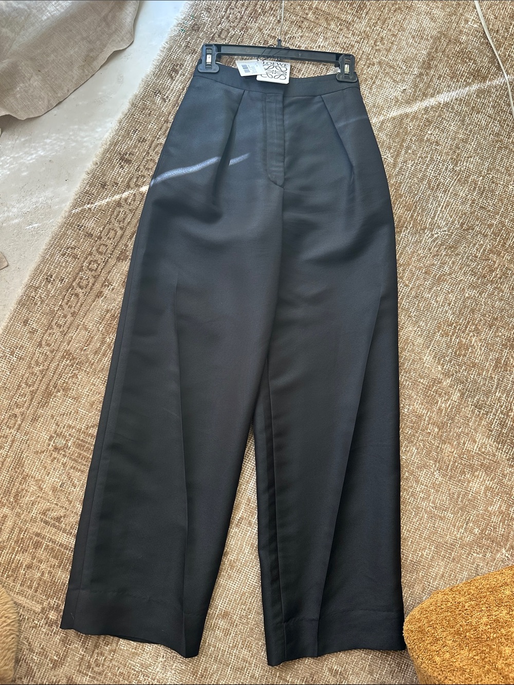 Loewe Black Men's Tailored Trousers with Front Creases